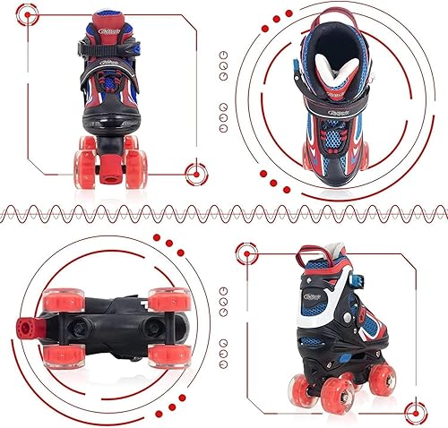 Miniatura 3 de Nattork Patines de ruedas para niños y niñas, 4 tamaños ajustables con todas las ruedas iluminadas, regalo de cumpleaños para deportes en interiores