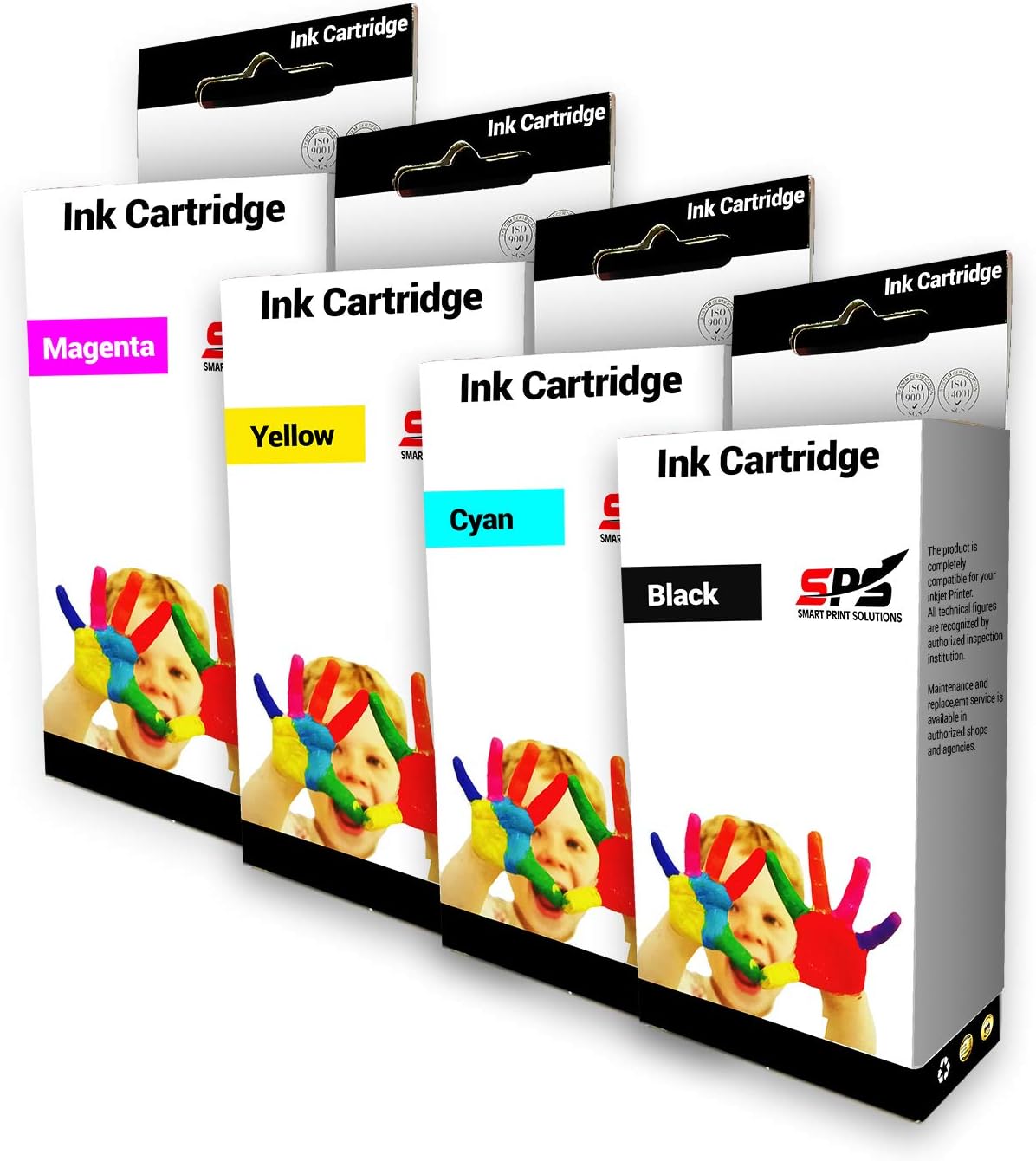 Smart Print Solutions 4x SPS Compatible ink cartridge Replacement for Epson T103 Set | Multicolor | eco tank L5190 L3160 L3156 L3151 L3150 L3116 L3111 L3110 L1110 | 3000 Pages Yield