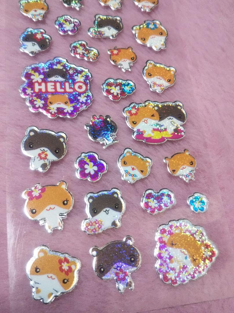 Amazon.co.jp: ハムスター ハムちゃん きらきら シール 平成レトロ