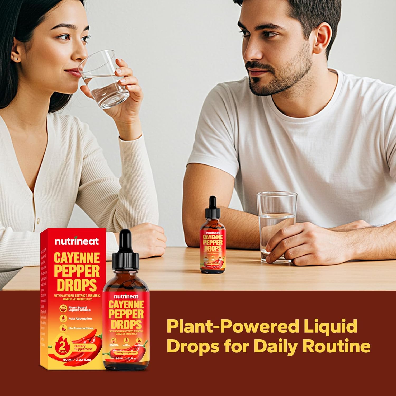 Cayenne Pepper Drops (2 Pack, 60ml Each), Cayenne Pepper Supplement, Cayenne Supplements with Capsaicin, Berberine, Hawthorn Berry, Turmeric, Vitamin D3 K2 for Daily Wellness - Image 7