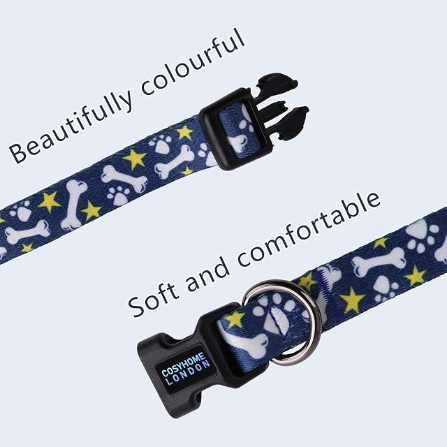 Foto 5 de 6 de Cosyhome London - Collar ajustable de nailon para perro con patrones, collar suave y cómodo para perros…