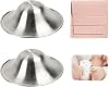 2PCS Silver Cups Breastfeeding,925 Silver Nipple Shields for Breastfeeding,Nickel-Free Nursing Cups to Soothe Sore Nipples,Breastfeeding Essential Sensitive Nipples Protection