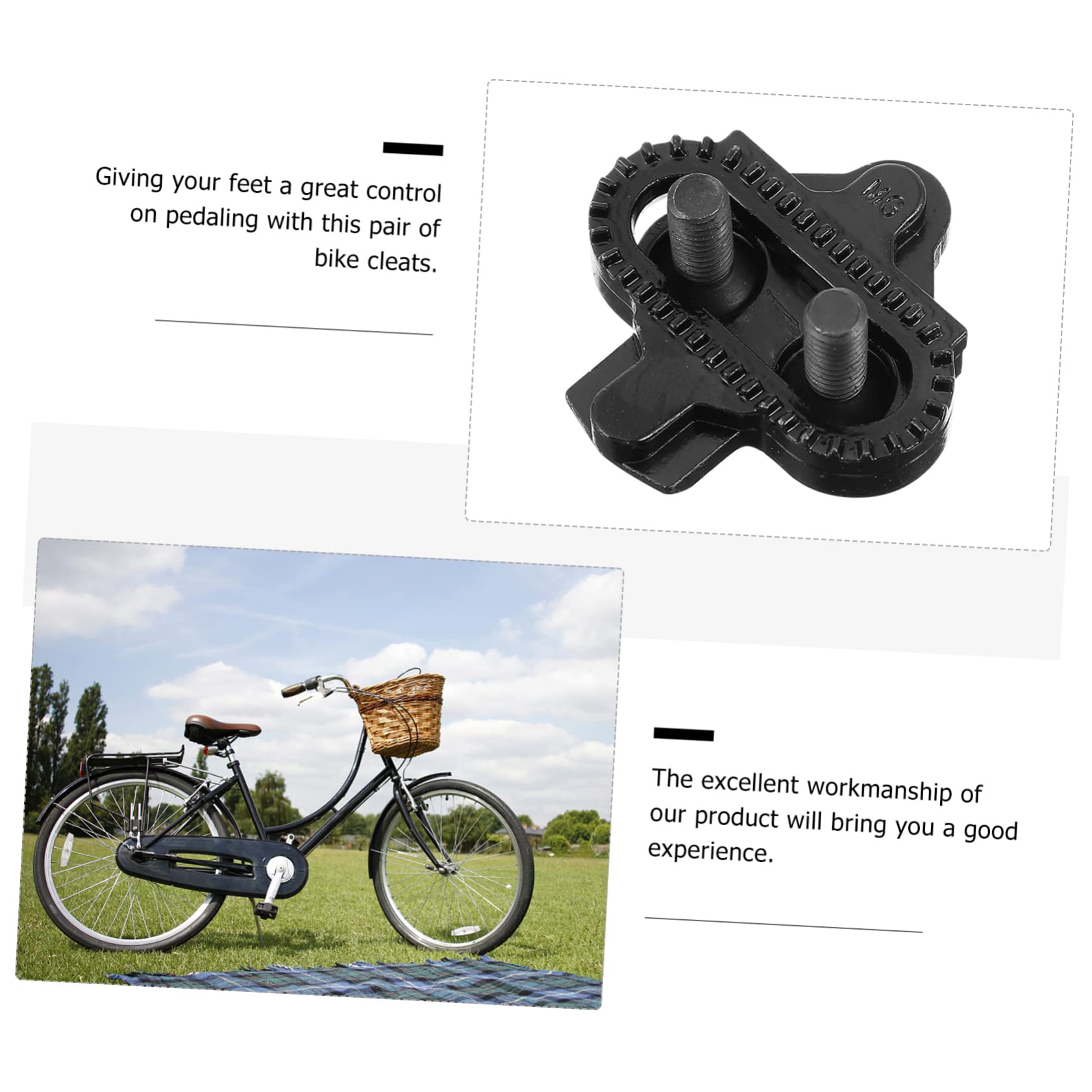 HEMOTON 1 Pair Self-Locking Bike Cleats Multi Directional Release Cleats for Power Pedals Cycling