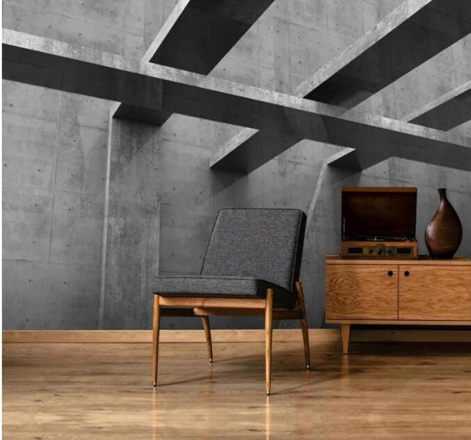 XLMING Abstract Retro Concrete Architecture Spatial Expansion Restaurant 3D Wallpaper Luxury Silk Study Dining Feature Sofa Grey Bedroom Living Room Tv Decorative Wall-350cm×256cm