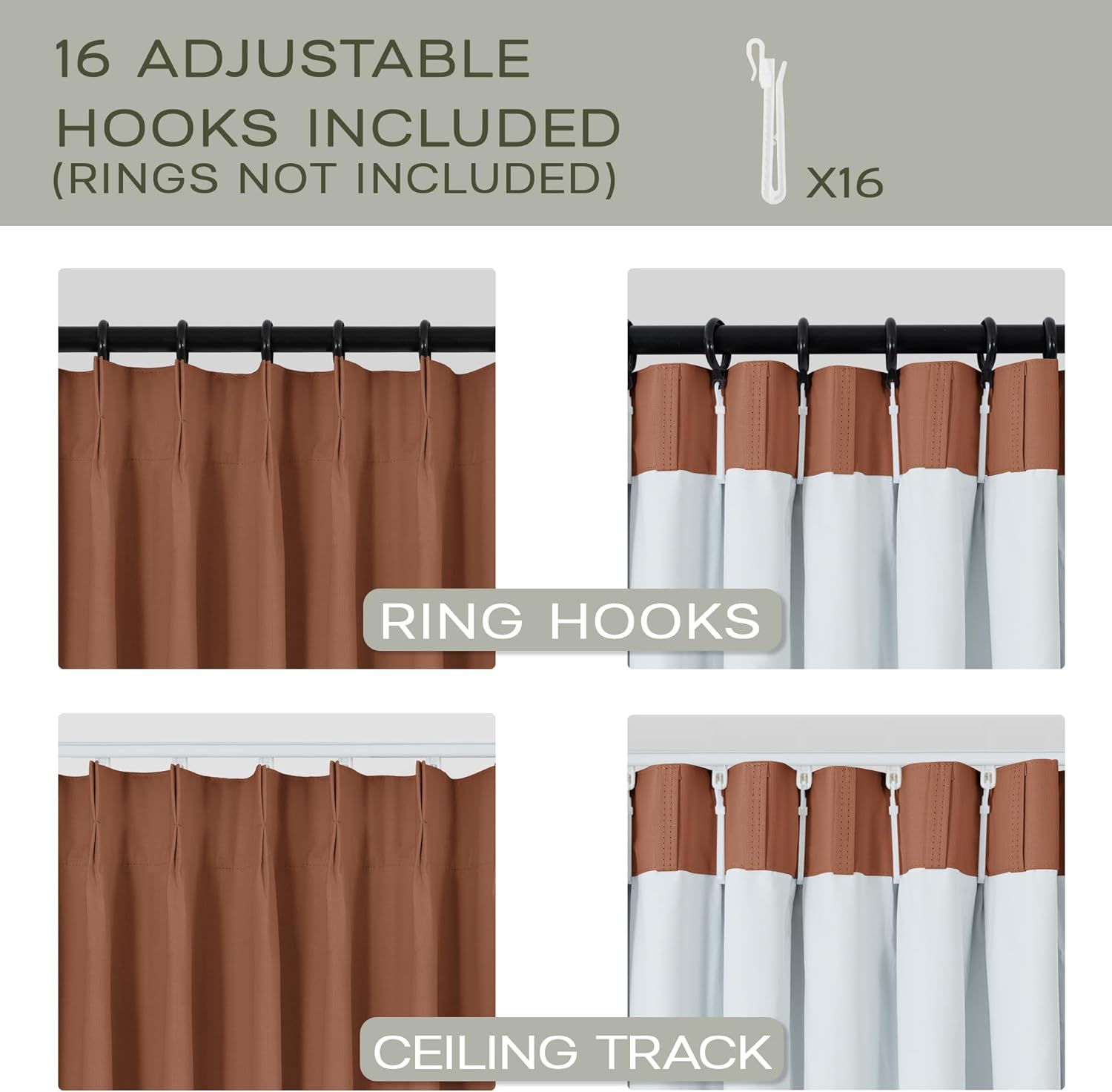 Mrs.Naturall Terracotta Curtains Blackout for Living Room,Boho Linen Rustic Farmhouse Rust Colored Pinch Pleated Black Out Curtains 84 Inches Long for Bedroom 2 Panels Set