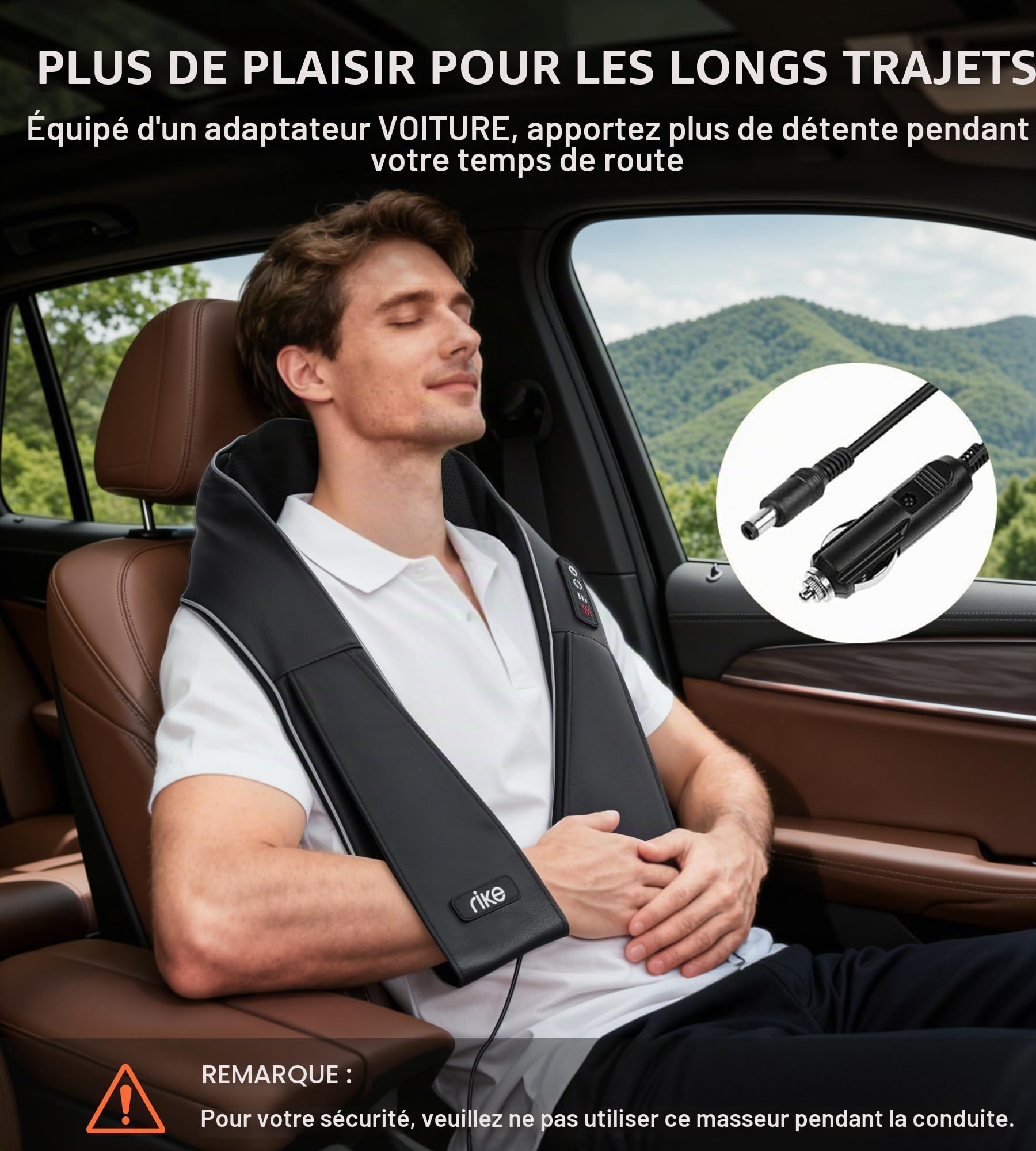 Masseur Cervical Shiatsu avec fonction chauffante, massage des épaules et du dos avec 3 intensités et rotation bi-directionnelle, cadeau pour femme et homme, idéal pour la maison, le bureau et la