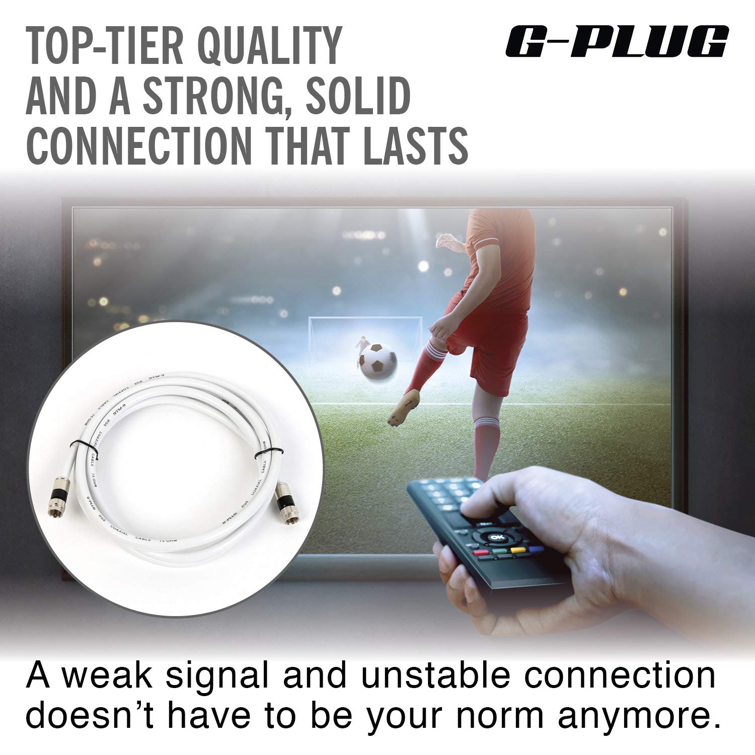 6FT GPLUG RG6 Coaxial Cable Connectors Set HighSpeed