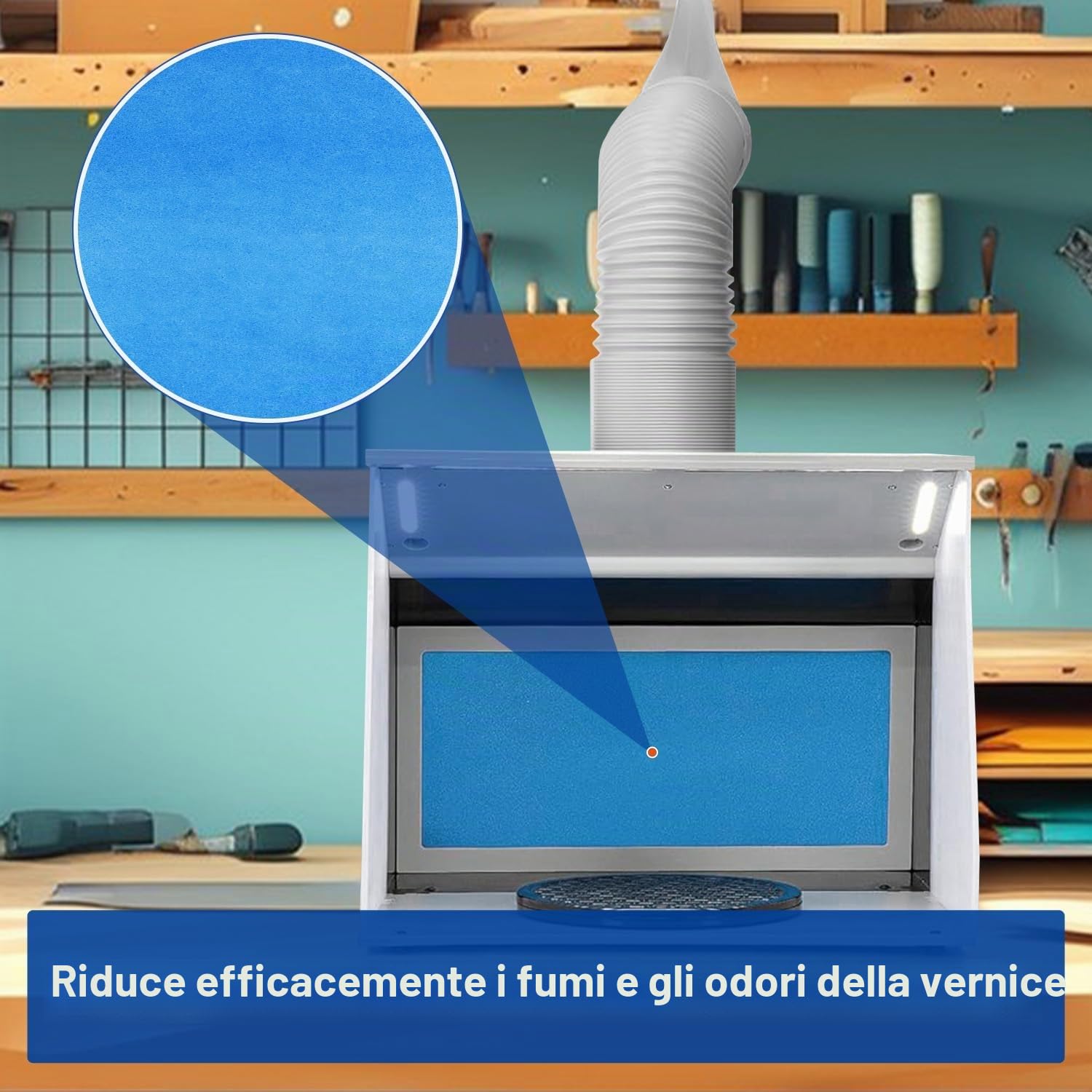4 tappetini filtranti, filtro per aerografo, doppio strato, filtro ad aria, filtro aerografo, accessorio portatile, filtro di ricambio adatto per cabine di spruzzo