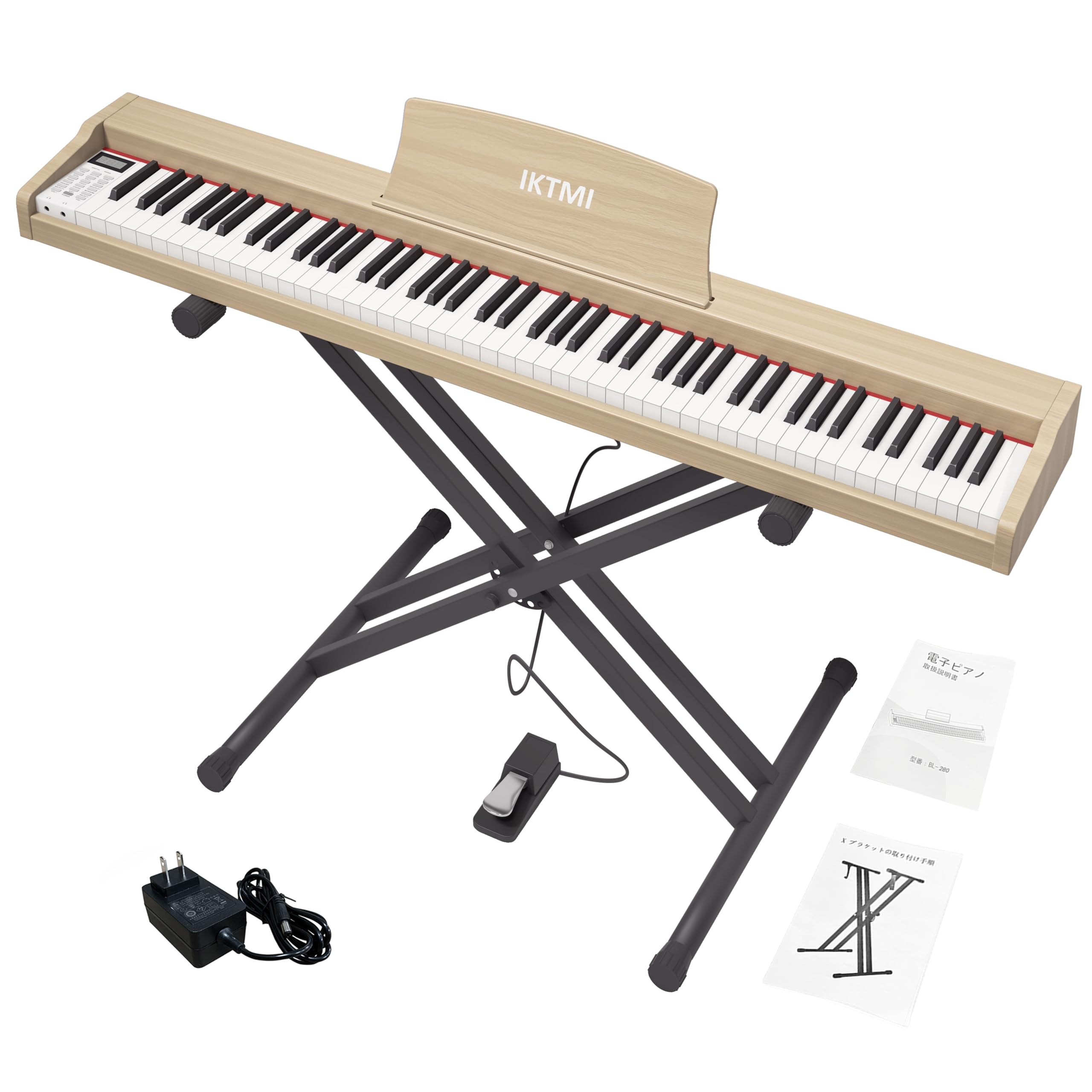 Amazon.co.jp: IKTMI 電子ピアノ 88鍵盤 木製 88鍵 電子ピアノスタンド
