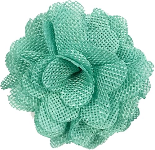 Wrapables Shabby Chic - Flor de arpillera de 3 pulgadas de diámetro (juego de 12), color menta