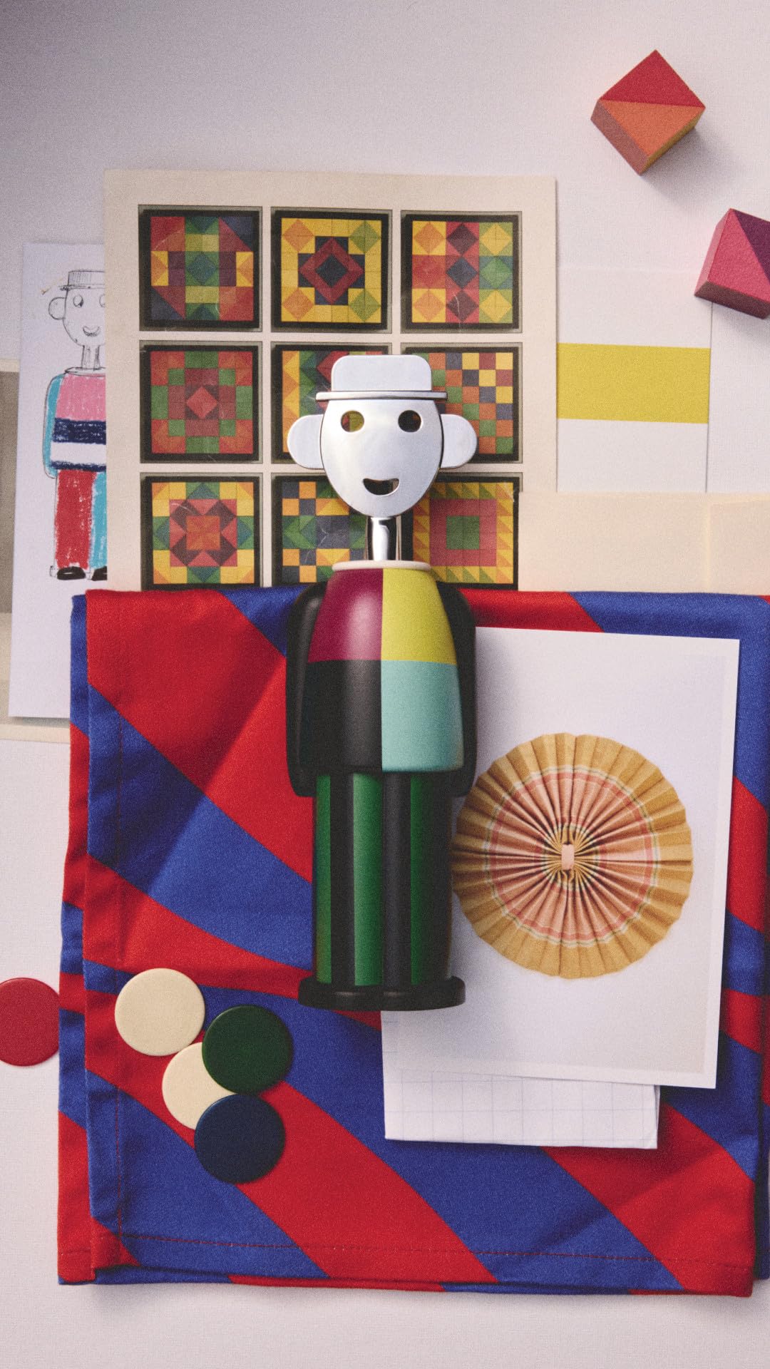Alessi Alessandro M. Parade AM23A 30 - Cavatappi di Design, in AlkiPaper® e Zama Cromata, Multicolore