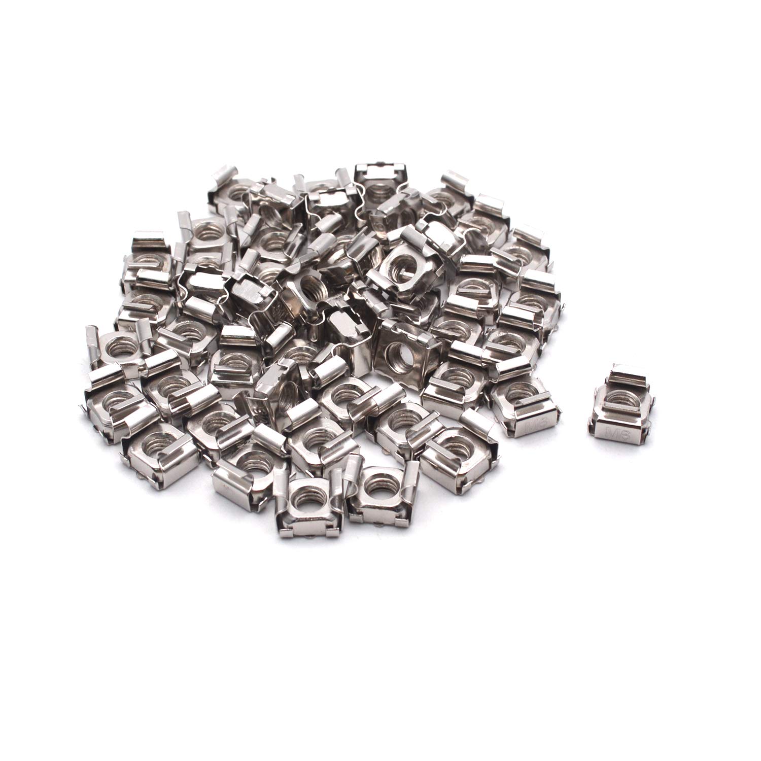 Antrader M6 Cage Nuts, M6 Mounting Cage Nuts for Server Shelves Rack & Cabinet Pack of 50
