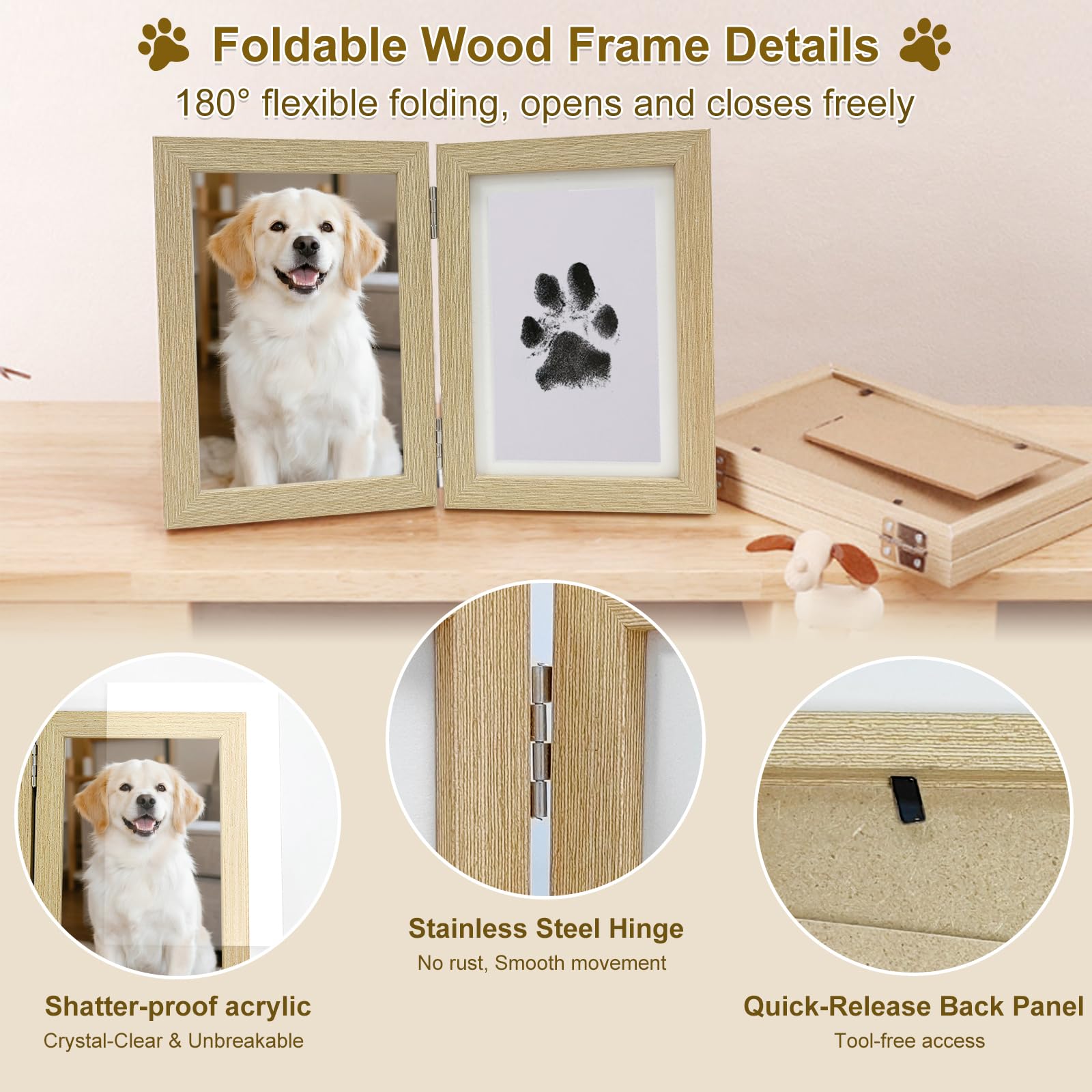 SahCognitual Pet Paw Print Kit for Dogs Dog Paw Print Kit, Baby Footprint Handprint Kit 0-6 Months - Image 2