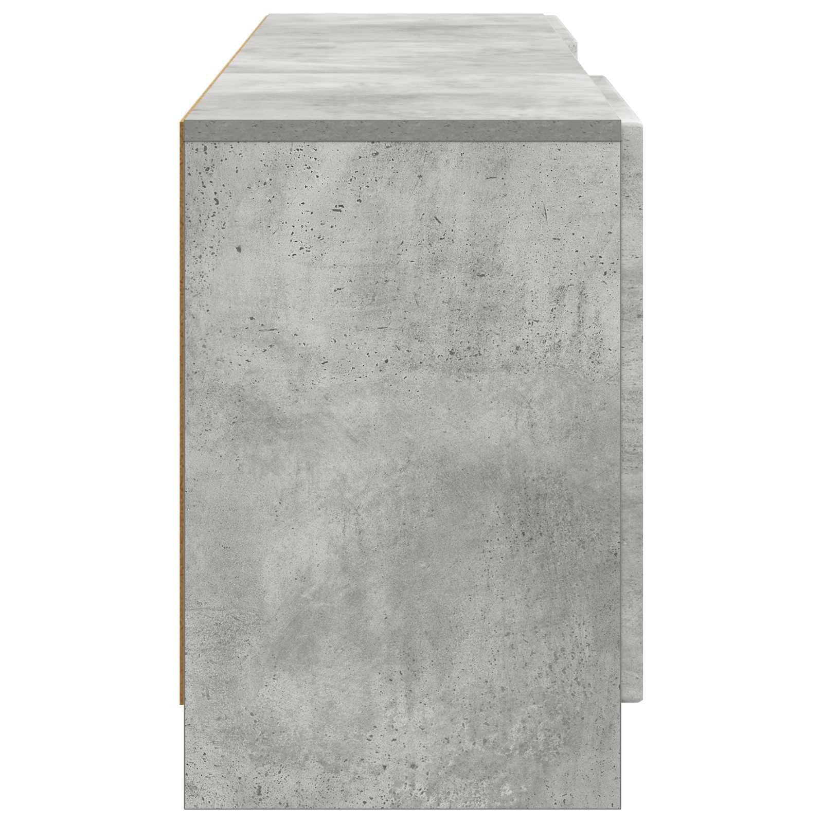 Mobile TV grigio cemento, 150 x 31 x 47 cm, mobile basso in legno, moderno, con ante oscillanti a 90 gradi e scaffale, elegante comò TV per soggiorno