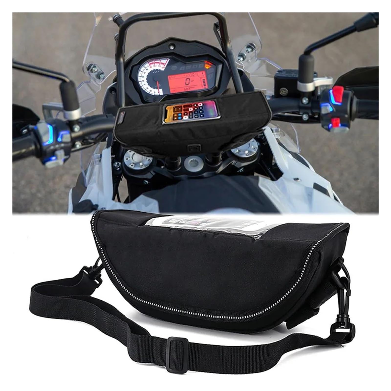 Dla BENELLI TRK 502X TRK502X TNT25N TNT 25N | Wodoodporna torba na kierownicę z nawigacją podróżną(Black)