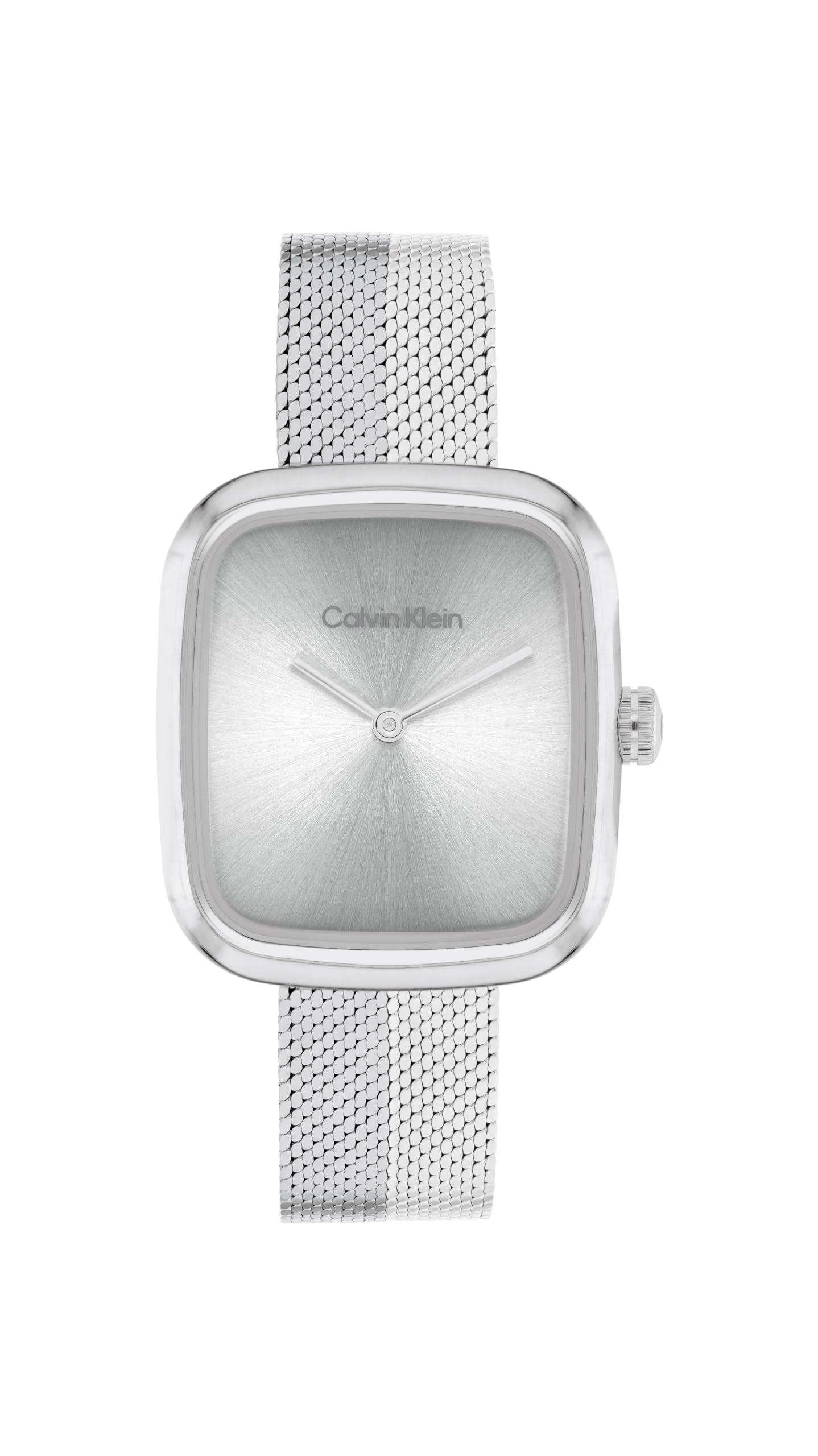 Calvin Klein Two Hand Quartz Movement Watch for Women CK Adore Collection with Silver Stainless Steel Mesh Bracelet - 25100098