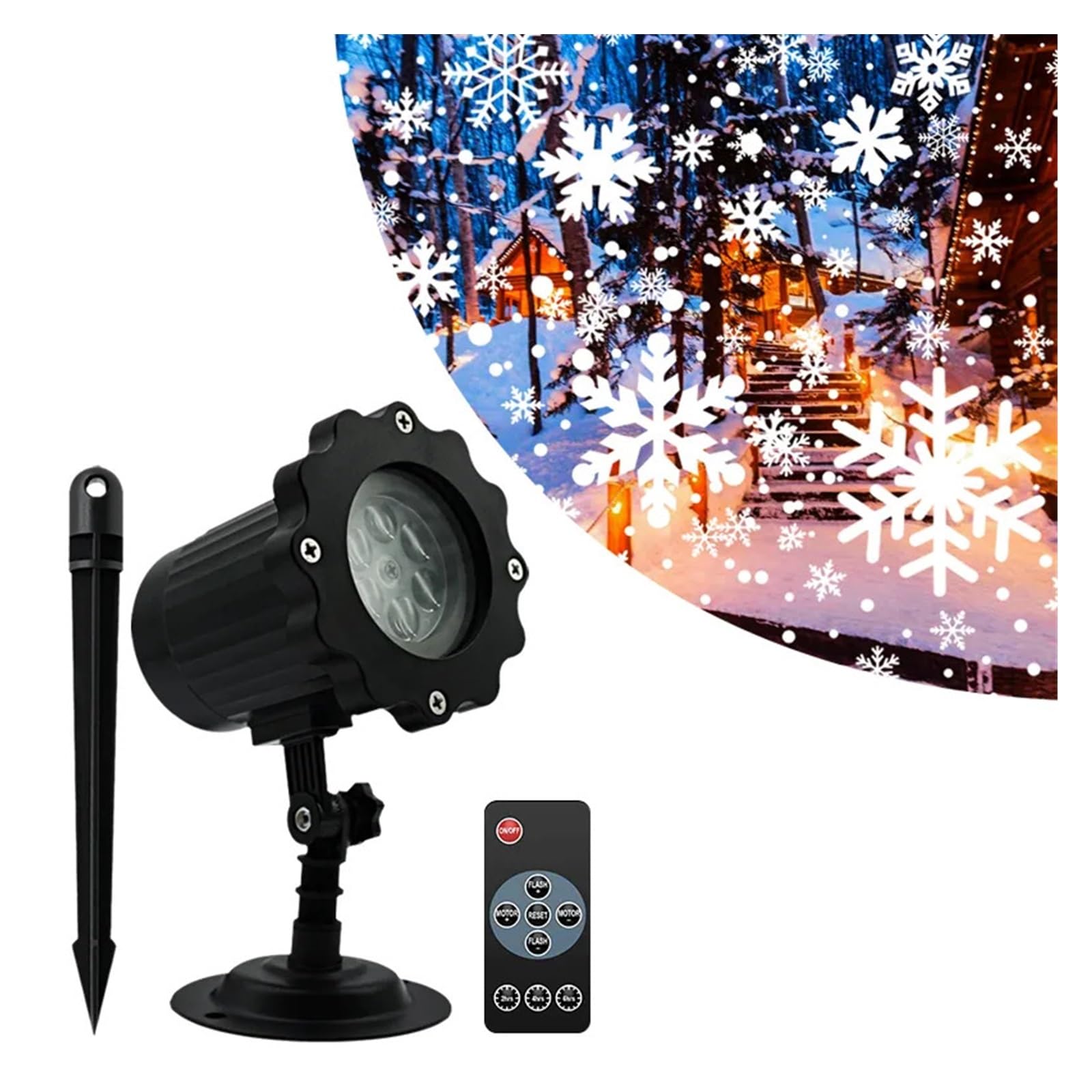 proiettore di luce, Fiocco di neve Natale a LED, luce IP65, lampada da giardino for esterni con in movimento