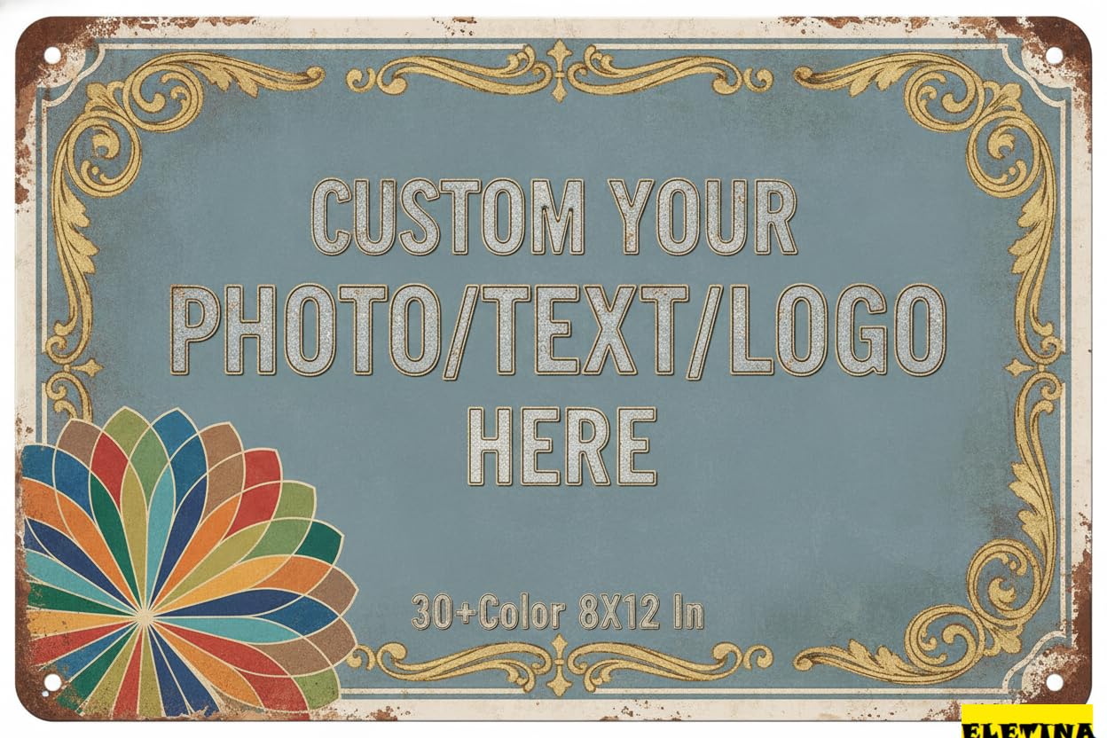 Personalized Sign for Man Cave Custom S, Personalized Aluminum With Your Photo Text Logo Office, Business, Workplace, Office, Home, Delivery S, 8x12 Inch Private Property Decorative