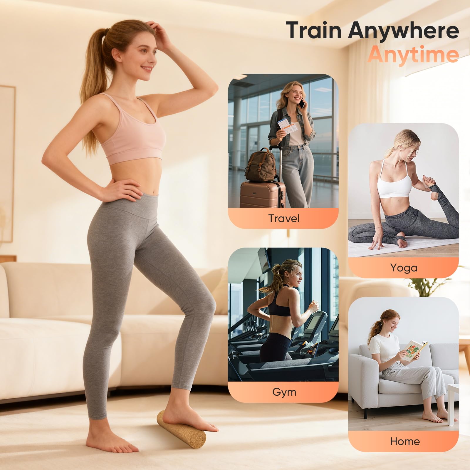 Tabla de Equilibrio Corcho, Corcho Pie Tabla de Equilibrio Set, Foot Balance Board, Tobillos Entrenador Cork, Entrenador Pies para Fortalecimiento para Casa, Oficina, Fisioterapia
