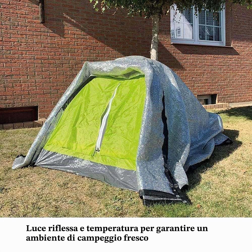 Rete Ombreggiata Auto per Cani 3x2m in Alluminio - 85% Protezione dal Calore e Solare - Copertura Ombra per Campeggio All'aperto, Serra, Animali