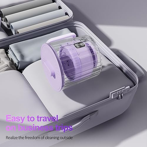 Miniatura 5 de Lavadora de ropa interior, cubo doble de 2.5 L, mini lavadora portátil pequeña para ropa pequeña, lavadora recargable de lavandería de viaje con