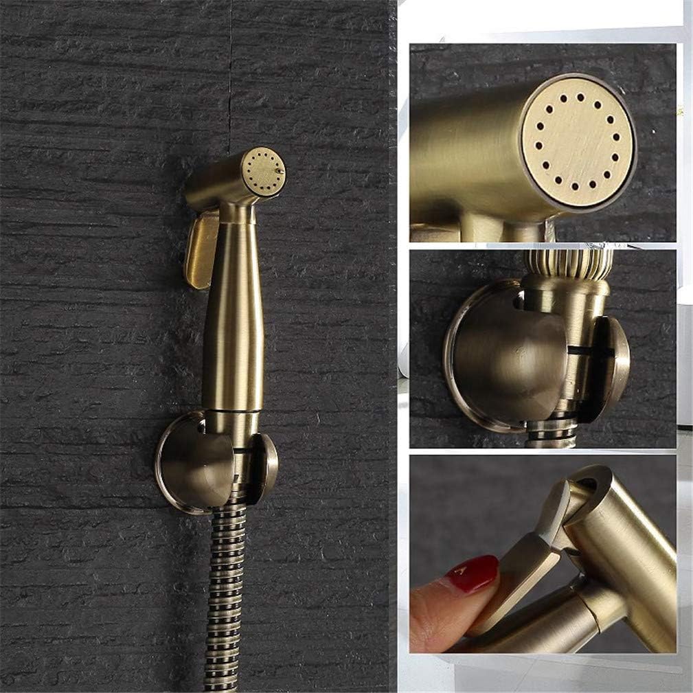 Toilet Solid Brass Toilet Handheld Bidet Spray Shower Sprayer Set with Hot and Cold Mixer Bronze Cover Portable Seat Wc Faucet,C (C)