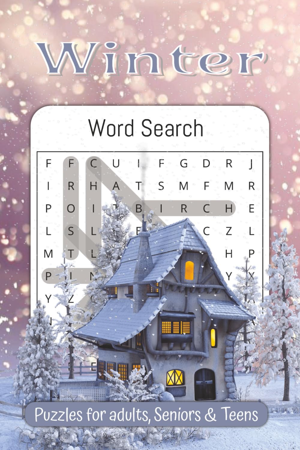Winter word search puzzle: A Fun Holiday Themed Word Find Puzzle Book For Adults, Seniors and teens, Christmas Word Searches With Solutions