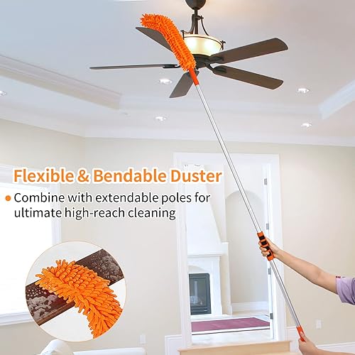 Miniatura 6 de Cepillo de lavado de coche de 62 pulgadas con mango largo de microfibra de chenilla para lavado de autos, kit de limpieza de cepillo de lavado de