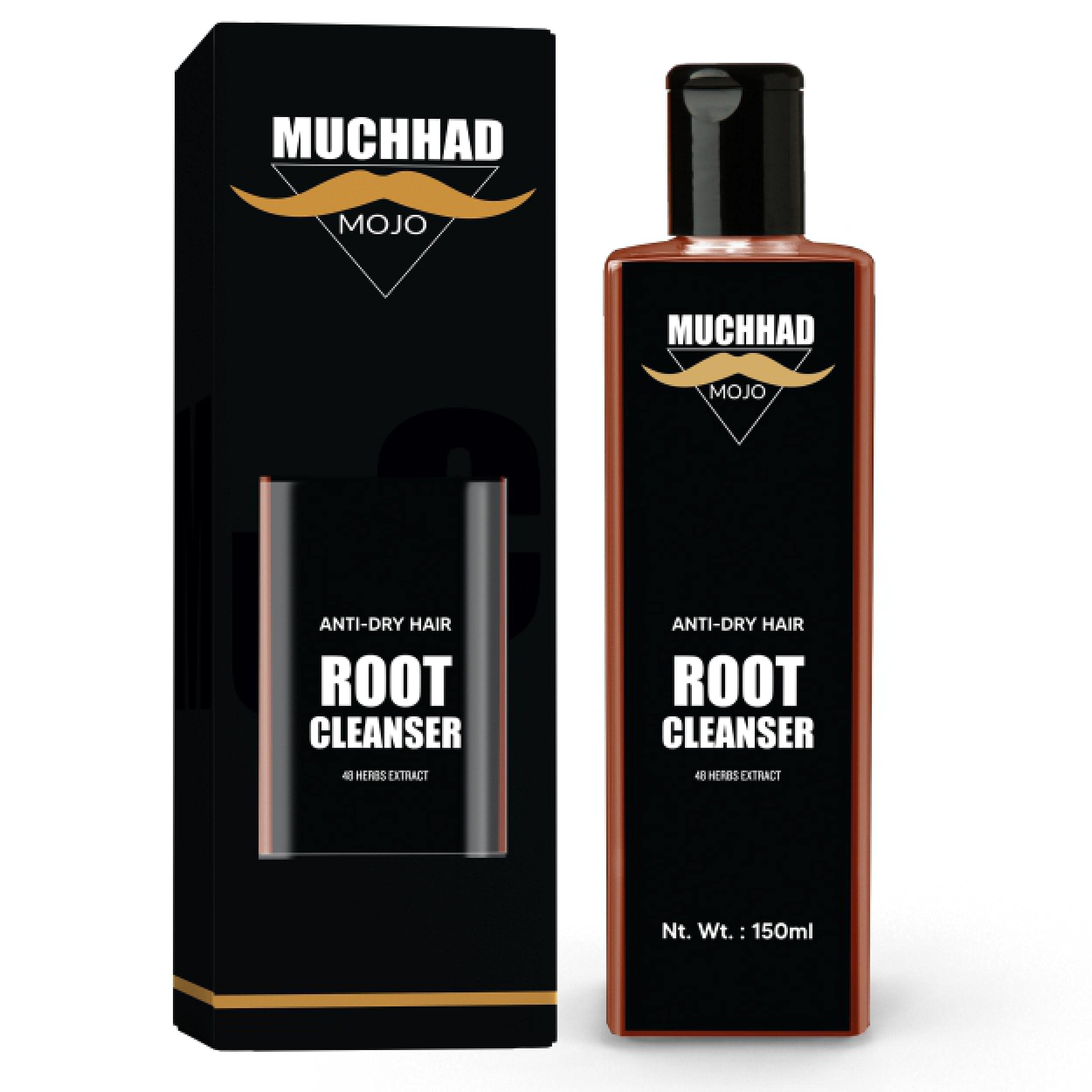 Muchhad Mojo48Herbs Anti Dry Hair Root Cleanser - 150ml | Promotes Hair Growth | Strengthens the hair | Reduces Dandruff | Oiliness | Itching