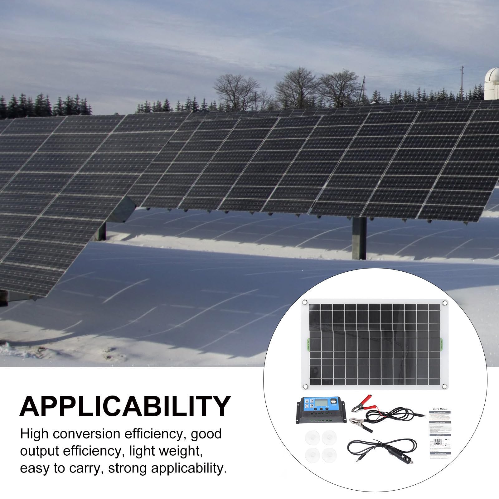 Pannello Solare 20w a 36 Celle in Polietilene per Ricarica | Veicoli e Aeromobili, per Escursioni e Viaggio, Leggero e Facile da Portare