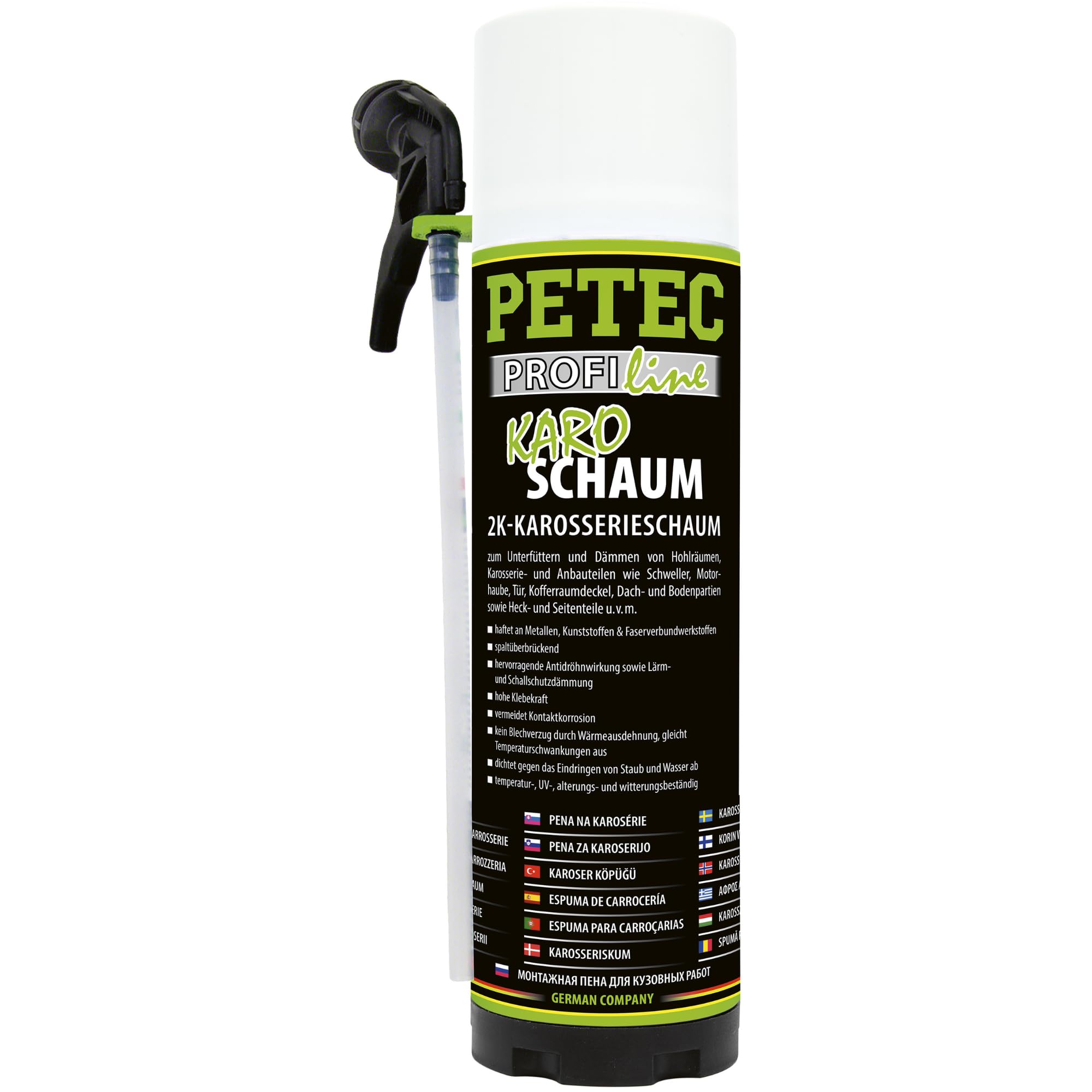 PETEC Karo-Schaum, 2K Karosserieschaum 400 ml Dose - 98140 zweikomponenten Karosserie-Schaum zur professionellen Reparatur von Karosserieteilen