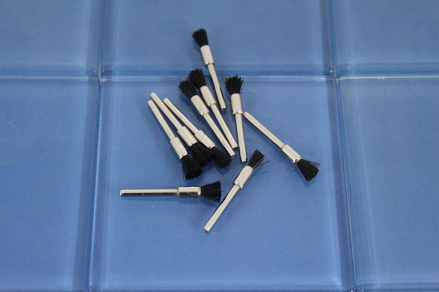 TMAX 100 pc Nylon Plastic Bristle 1/4 Inch Pen Wire Brush Wheel with 1/8 Inch Shank for Dremel Rotary Tools