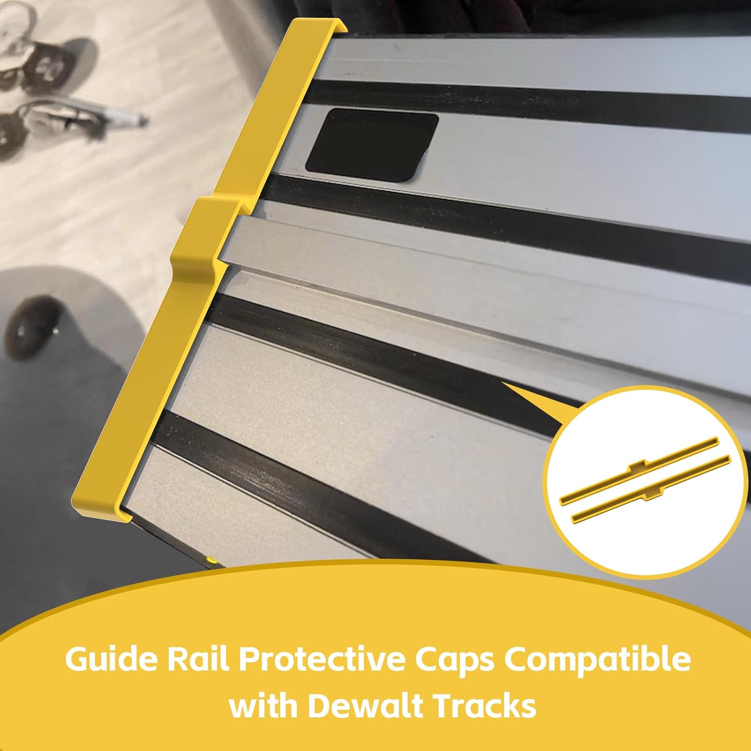 Guide Rail Protective Caps Compatible with Dewalt Tracks，Protect Both Ends of Your Track Saw Guide Rails