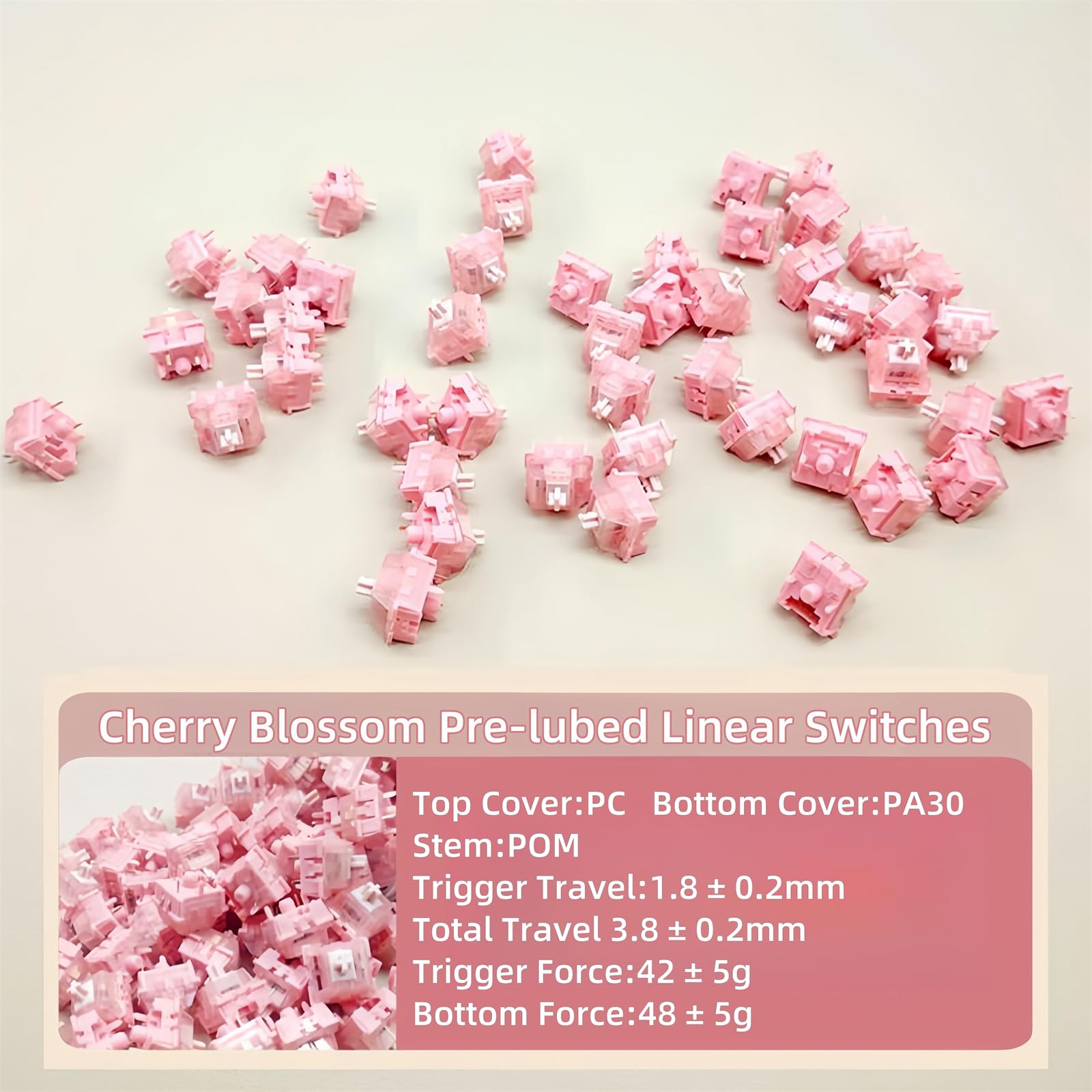 ZMX Cherry Blossom Keyboard Switches,42gf Linear Switch Factory