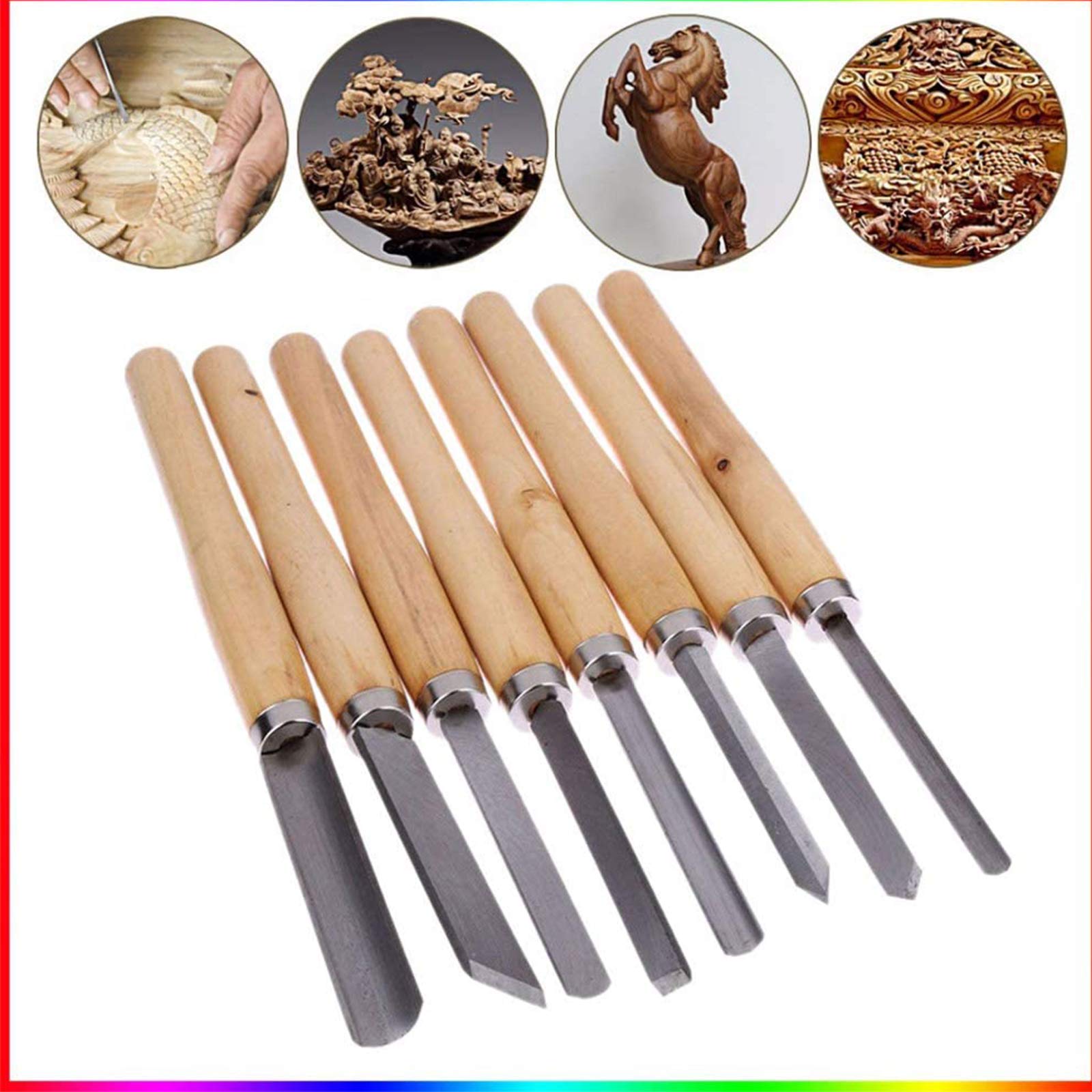 8 Stück Drechselmesser Set Drechseleisen Drehmeißel Drechsel Werkzeuge Drehmaschine Holz Geschnitzt Kohlenstoffstahl Meißel Set Für Profis Oder Bastler Holzbearbeitung Holzschnitzereien