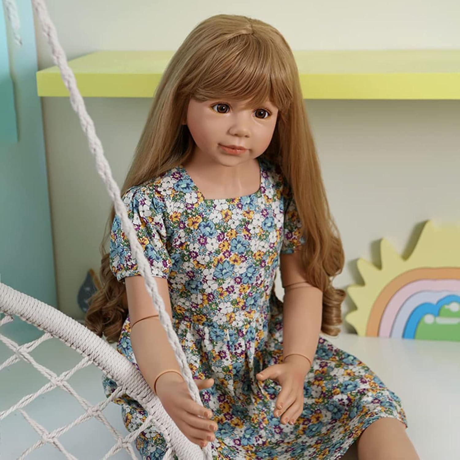 Ogromna Lalka Ren Baby, Stojąca, Z Przegubami Kulowymi, Cała Z Twardego Winylu, Dziewczynka, Długie Włosy, Lalka Księżniczka, Realistyczny, Anatomicznie Poprawny Model, Kole, E, 120cm