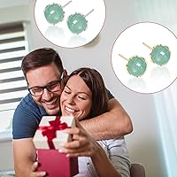Vista 73 de Jade Earrings Studs,Green Jade Earrings for Women,925 Sterling Silver Earrings Studs for Sensitive Ears,Handmade Jade Earrings for Birthday