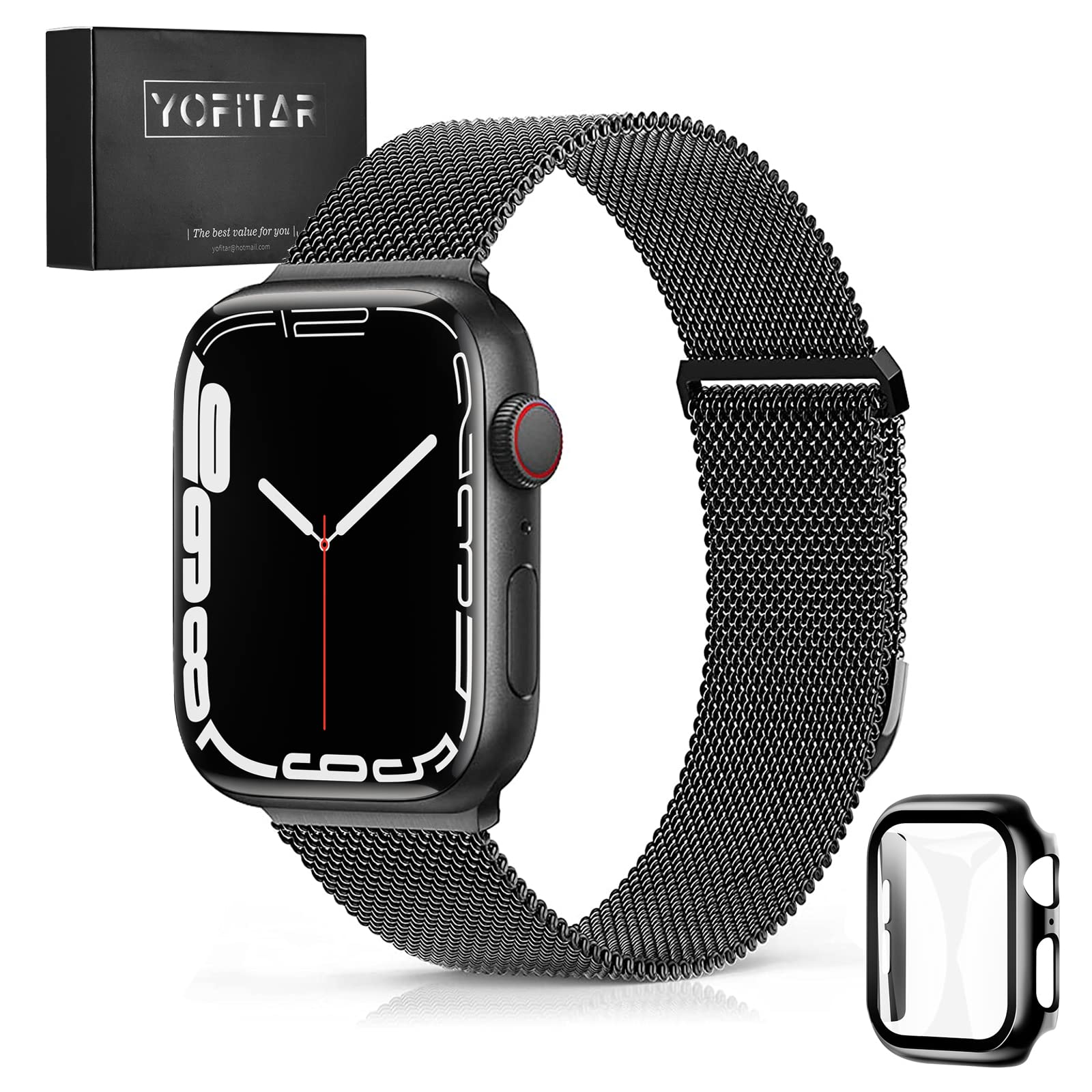 Amazon.co.jp: [YOFITAR] Apple Watch 用バンド 保護カバー付き 45mm  