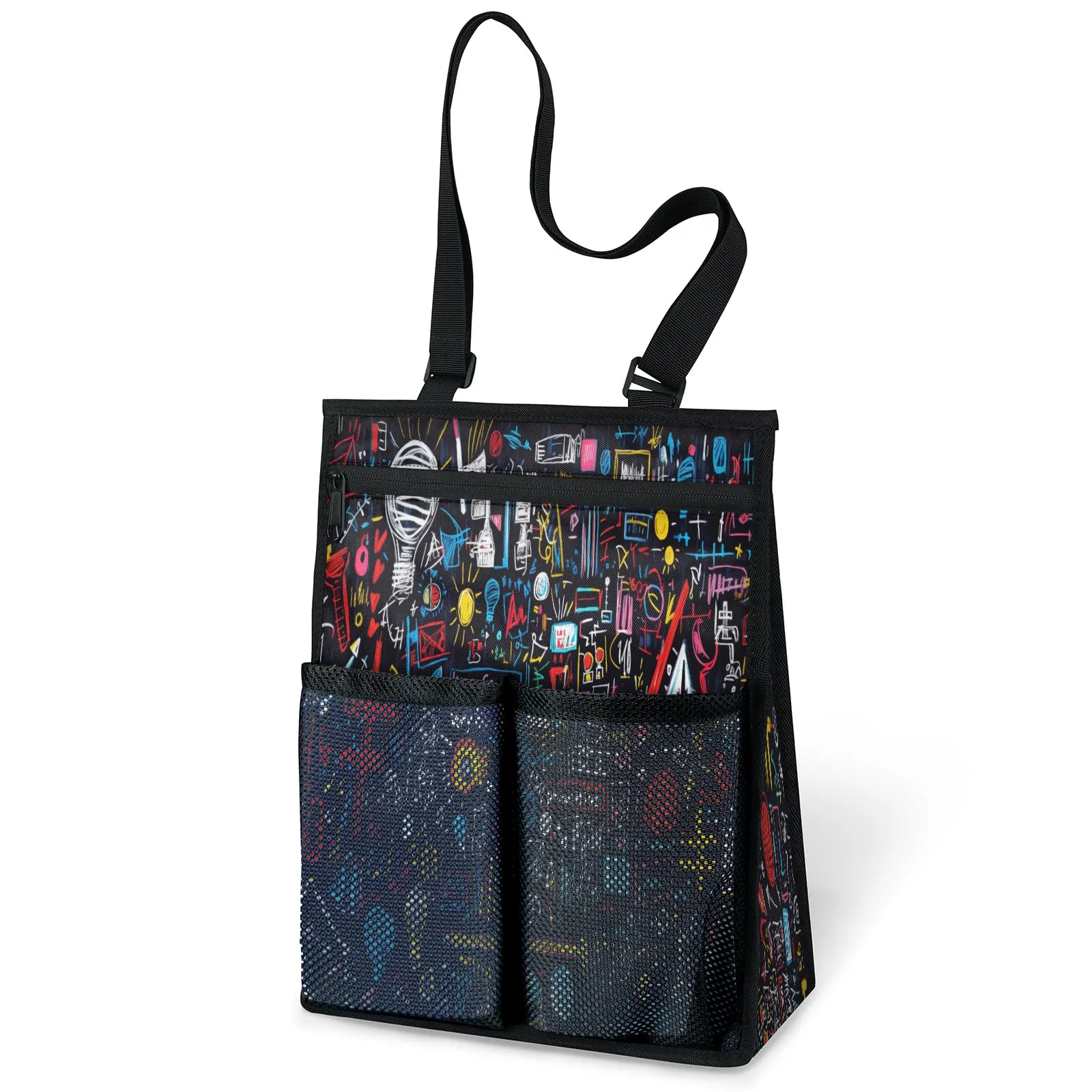 Ourtheme Colorful Physics Portable Shower Bag for Travel Gym Camp Beach Tote Shower Caddy Bags Hanging Toiletry Organizer