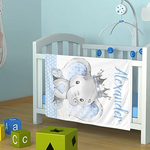 Miniatura 7 de Manta de bebé personalizada con nombre, mantas de bebé de elefante personalizadas para niñas, regalos de bebé, productos para bebés, mantas súper