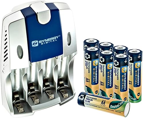 Synergy Digital Cargador de batería para cámara, compatible con cámara digital Nikon COOLPIX B500, cargador de batería AA y AAA NiMH, incluye 8
