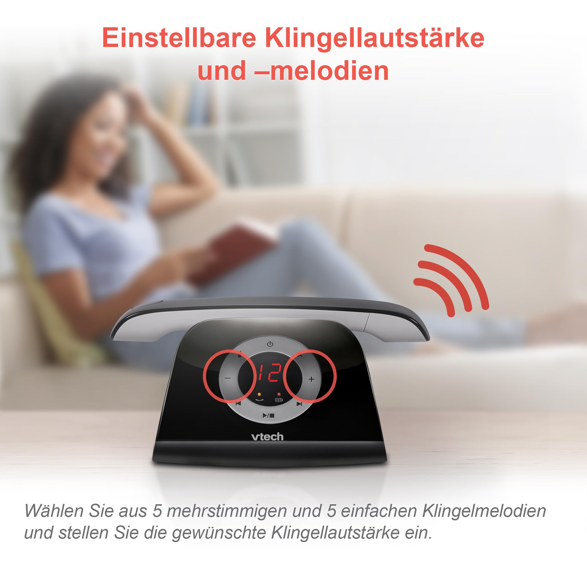 VTech LS1350 Retro-Design Telefon Schnurlos DECT Schnurlostelefon mit digitalem Anrufbeantworter, Anrufsperre, Freisprecheinrichtung und Wahlwiederholung, hintergrundbeleuchtetem Display und Tastatur