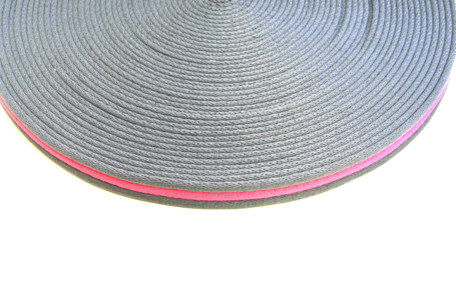 20mm Polyester Air Webbing Heavy Duty Strap For Backpacks Handles Bags Straps Dog Leads Collars (5 Metres, Grey/Pink) โ image 1