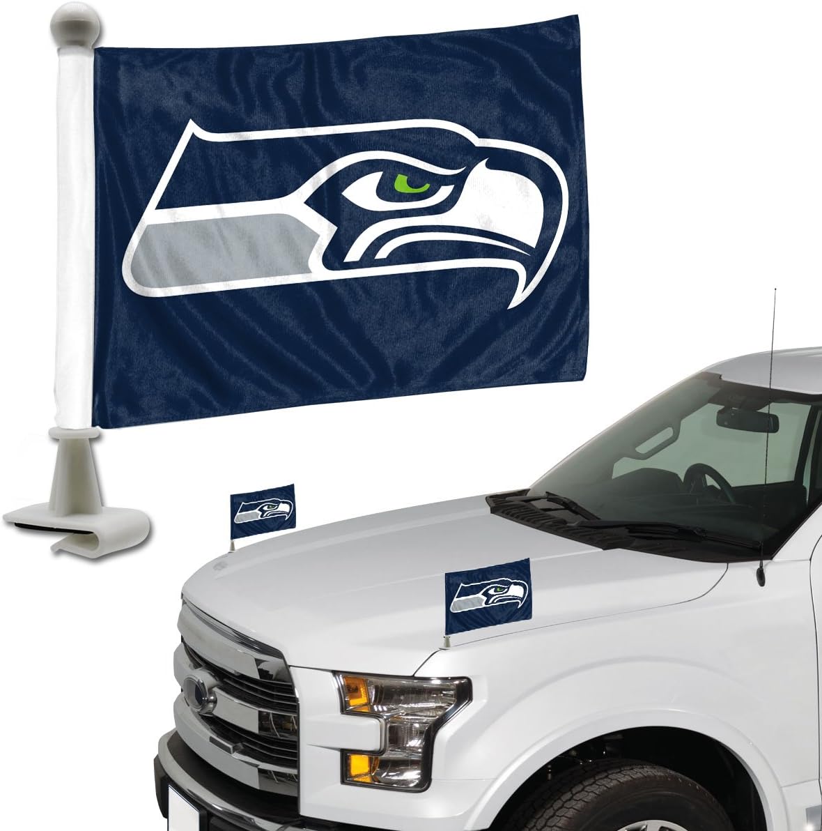 FANMATS ProMark NFL Seattle Seahawks Flag Set 2-Piece Ambassador Style, Team Color, One Size : Sports & Outdoors