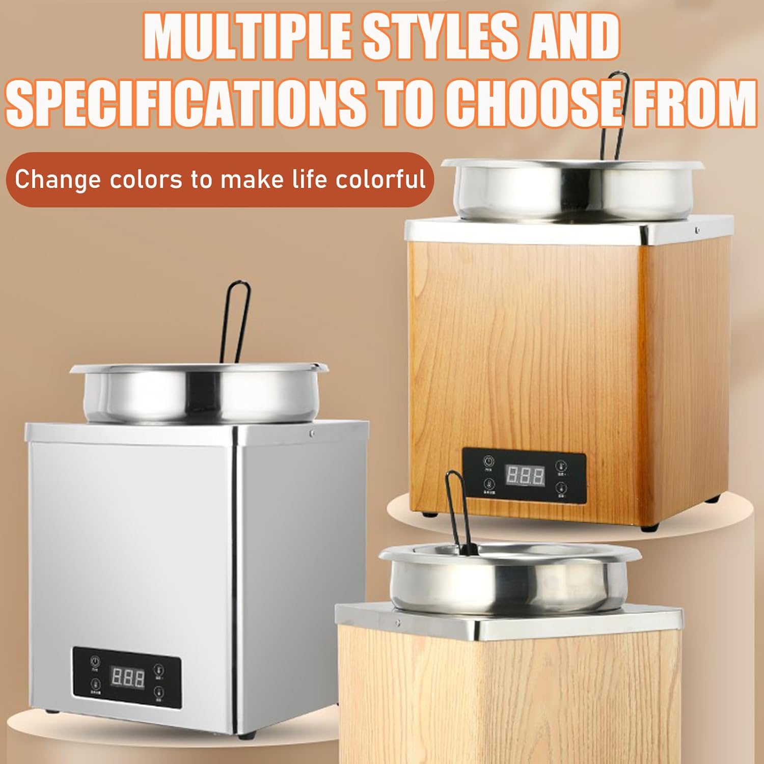 Electric Warmer & Commercial Chocolate Tempering Machine,Featuring Adjustable Temperature & Insulation Heating Functions, Suitable for Milk Tea Shops & Catering Scenarios All Steel Mirror 7L