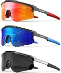 Polarized Sports Sunglasses for Men Women, UV400 One-Piece Lens Sport Shades for Baseball, Running, Cycling, Fishing