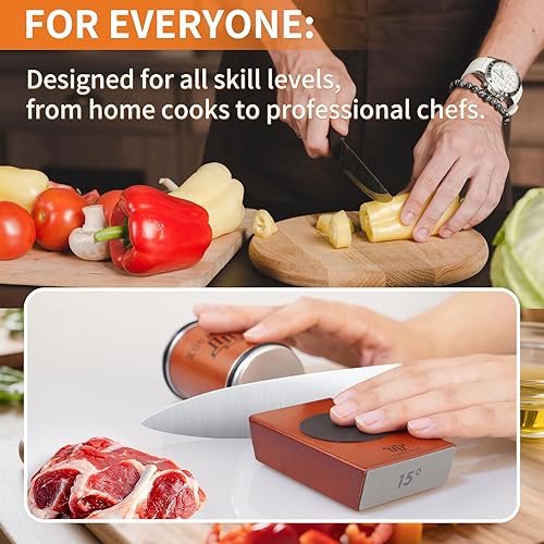 Miniatura 6 de Kit de herramientas de afilador de cuchillos rodantes con discos de diamante dobles (grano 4001000)  Almohadilla magnética de precisión N52 con 15 y