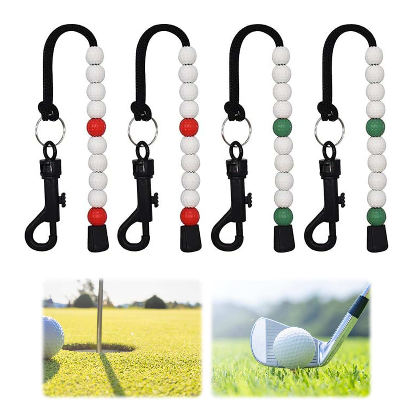 Golf Score Contador de Golf Cuentas de Golf 4 Unidades Cadena de Conteo