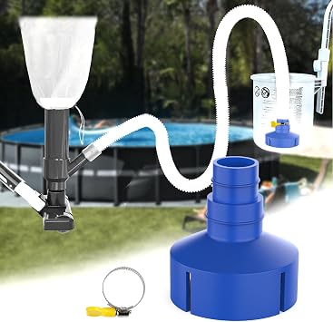 GFYYBKJ Adapter for INTEX Pool Skimmer with Hose Clamp, Used to Connect the Pool Vacuum for Above Ground/Inground Pool and The Pool Skimmer, Pool Vacuum Skimmer for Above Ground Pool