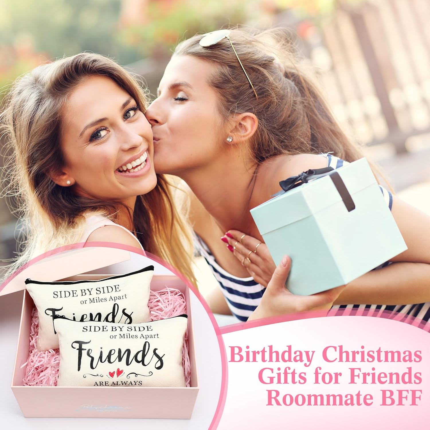 Saintrygo 10 Pieces Friendship Gifts for Women Good Friend Cosmetic Bags Funny Long Distance Friendship Makeup Bags Christmas Gift Travel Toiletry Makeup Zipper Pouch for BFF Soul Sister(Heart Style) - Image 2